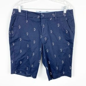 Marc New York NWT Bermuda Short Sz 8 Navy Seahorse